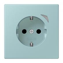 JUNG HOME SCHUKO Steckdose 16 A 250 V, mit Funktionsanzeige, Safety Plus, Serie LS, céruléen clair