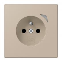JUNG HOME Smart Steckdose Energy 16 A 250 V, Bluetooth Mesh, Leistungs- und Energiemessung, Funktionsanzeige, Safety Plus, Serie LS, ombre naturelle claire, BT LC 1521 F SE 243  - Französisch/Belgisch
