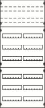ABB STRIEBEL & JOHN 2V43KA Reiheneinbaugeräte-Modul, Reihenabstand 125mm, 8RE/BH4, 2FB Modul montiert auf EDF-Profil