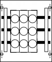ABB STRIEBEL & JOHN ED11EA Kombi-Set D0-Reiterelemente 2RE / BH000, 1FB Kombi-Set, montiert auf EDF-Profil