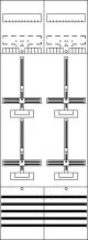 ABB STRIEBEL & JOHN DF29B4 Zählerfeld 9RE 4Z, vorverdrahtet mit Zählerkreuz, Netzsystem TN-S 5-polig