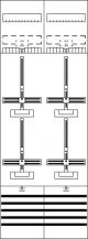 ABB STRIEBEL & JOHN DF29A4XS Zählerfeld 9RE 4Z 2Cu, vorverdrahtet mit Zählerkreuz, Netzsystem TN-S 5-polig
