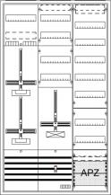 ABB STRIEBEL & JOHN DA39BY Komplettschrank, Aufputz, Dreipunkt, A39 2Z1S+2RE1V7A2 Schutzklasse II, Schutzart IP31