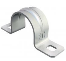 OBO Bettermann 1018167 Befestigungsschelle 605 16 G, zweilappig, für Kabel und Rohre Ø 16 mm, Stahl verzinkt