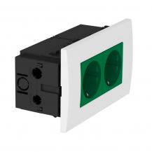 OBO Bettermann 6119408 SDE-RW D0GN2 Steckdoseneinheit AR45 2fach 0° minzgrün 16A 250V