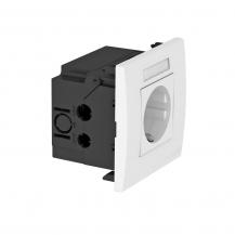 OBO Bettermann 6119421 SDE-RW D0RW1B Steckdoseneinheit AR45 1fach 0° mit Beschriftungsfeld reinweiß 16A 250V
