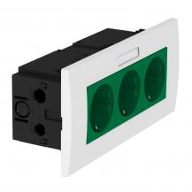 OBO Bettermann 6119434 SDE-RW D0GN3B Steckdoseneinheit AR45 3fach 0° mit Beschriftungsfeld minzgrün 16A 250V