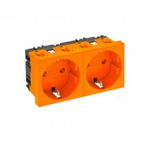 OBO Bettermann 6120024 STD-D0 ROR2 Steckdose 0° 2fach Schutzkontakt reinorange RAL 2004 16A 250V