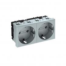 OBO Bettermann 6120032 STD-D0 AL2 Steckdose 0° 2fach Schutzkontakt Aluminium lackiert 16A 250V