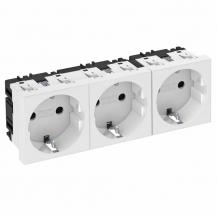 OBO Bettermann 6120042 STD-D0 RW3 Steckdose 0° 3fach Schutzkontakt reinweiß RAL 9010 16A 250V