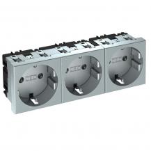 OBO Bettermann 6120052 STD-D0 AL3 Steckdose 0° 3fach Schutzkontakt Aluminium lackiert 16A 250V