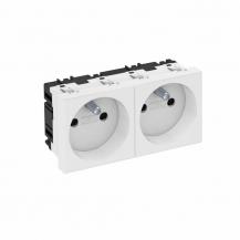 OBO Bettermann 6120172 STD-F0 RW2 Steckdose 2fach mit Erdungsstift reinweiß RAL 9010 16A 250V