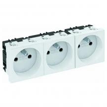 OBO Bettermann 6120192 STD-F0 RW3 Steckdose 3fach mit Erdungsstift reinweiß RAL 9010 16A 250V