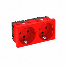 OBO Bettermann 6120294 STD-D0K SRO2 Steckdose 2fach kodiert Schutzkontakt signalrot RAL 3001 16A 250V