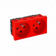 OBO Bettermann 6120314 STD-F0K SRO2 Steckdose 2fach kodiert mit Erdungsstift signalrot RAL 3001 16A 250V