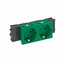 OBO Bettermann 6120366 STD-D0C MZGN2 Steckdose Connect 45 2fach Schutzkontakt minzgrün RAL 6029 16A 250V
