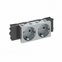OBO Bettermann 6120372 STD-D0C AL2 Steckdose Connect 45 2fach Schutzkontakt alu lackiert 16A 250V