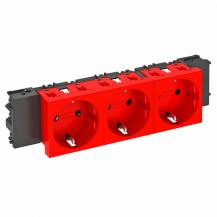 OBO Bettermann 6120388 STD-D0C SRO3 Steckdose Connect 45 3fach Schutzkontakt signalrot RAL 3001 16A 250V