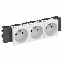 OBO Bettermann 6120572 STD-F0C RW3 Steckdose Connect 45 3fach mit Erdungsstift reinweiß RAL 9010 16A 250V