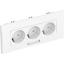 OBO Bettermann 6119453 SDE-ORW D3RW3B Schutzkontakt-Steckdose 3fach 33° reinweiß 16A 250V