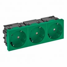 OBO Bettermann 6120507 STD-D3SC MZGN3 Steckdose Connect 45 3fach 33° Schutzkontakt minzgrün RAL 6029 16A 250V