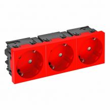 OBO Bettermann 6120509 STD-D3SC SRO3 Steckdose Connect 45 3fach 33° Schutzkontakt signalrot RAL 3001 16A 250V