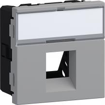 Hager Montageset 1xRJ45 Typ 05 45x45 alu