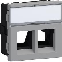 Hager Montageset 2xRJ45 Typ 05 45x45 alu