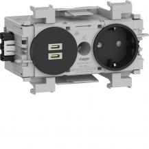Hager Steckdose 1f. + USB C/C PD Wago Front gs