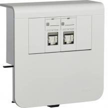 Hager Geräteträger Datenanschluss 2xCat.6A zu SL 20x80 mm verkehrsweiß