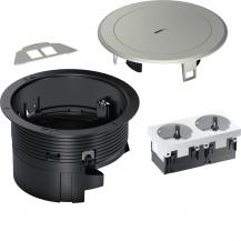 Hager Boden-STD Met. Tubus silber SET