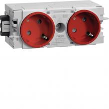 Hager Steckdose 2-fach 45° Wago C-Profil rot