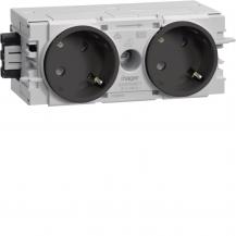 Hager Steckdose 2-fach 45° Wago C-Profil gs