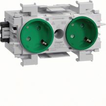 Hager Steckdose 2-f. 45° Wago Frontrast. grün