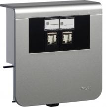 Hager Geräteträger 2xCat.6A SL 20x80 Dekor Alu