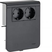Hager Geräteträger 2 STD SL 20x115 gschwarz