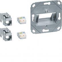 Hager Anschluss Modul 2x RJ45, Cat.6a, für Zentralscheibe UAE 2-fach