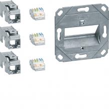 Hager Anschluss Modul 3x RJ45 Cat.6a
