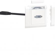 Hager Multimedia-Anschlussset für HDMI Brüstungskanäle frontrastend verkehrsweiß