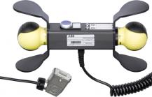 ABB JSD-TD25P-820F51 Mobile 2-Handbedieneinheit 2xSafeball, rechts mit zusätzlicher Tastfunktion Reset, LED, Spiralleitung 0,5/2,5 m, Harting Stiftstecker 17-polig, IP40
