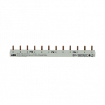 ABB PS3/12 Phasenschiene 3-phasig, 12 Pins, 12TE, 10mm², nicht kürzbar Phasenfolge L1-L2-L3-L1-...