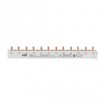 ABB PS2/12A Phasenschiene 2-phasig, 12 Pins, 10 mm² Phasenfolge L1-L2-L1-L2-... Ausbrechbare Pins
