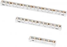 ABB PS3/48/16HA Phasenschiene 3-phasig, 48 Pins, 16mm2 Phasenfolge L1-L2-L3-H(frei)-L1-L2-L3-H(frei)-... Ausbrechbare Pins