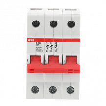 ABB E203/63R Trennschalter 3P, 63 A, Schaltgriff rot