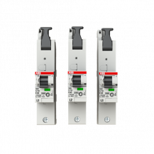 ABB S751-E63 Hauptleitungsschutzschalter SH-Schalter E-Charakteristik, 25kA, 63A, 1P, Set L1, L2, L3 1 Satz = 3 einzelne Pole L1, L2, L3