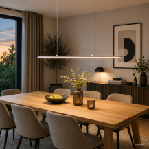 Helestra LEXX LED Pendelleuchte 21 W 1820 lm 2700 K Warmweiß CASAMBI Smart 109 cm Mattnickel-Chrom