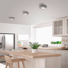 HELESTRA KARI LED Deckenleuchte 12 W 1030 lm 2700 K Warmweiß 120 mm Nickel matt teilsatiniertes Glas dimmbar