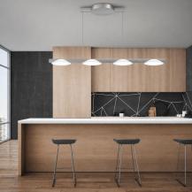 Helestra POLE LED Pendelleuchte 41 W 2880 lm 2700 K Warmweiß CRI 90–100 4-flammig dimmbar CASAMBI optional - Matt Nickel