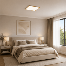 Helestra RACK LED Deckenleuchte 21 W 1800 lm 2900 K Warmweiß CASAMBI Smart 40 x 40 cm Blattgold