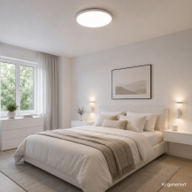 Helestra RACK LED-Deckenleuchte rund Ø 40 cm, 21 W, 2900 K Warmweiß, 1800 lm, CRI 90–100, dimmbar, Mattweiß, CASAMBI Smart